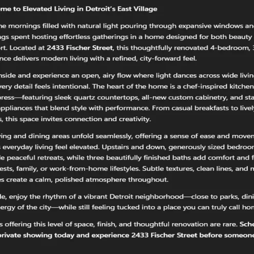 (Real Estate) The "Sensory-Rich" Listing Description