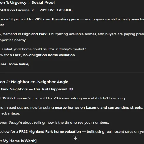 (Real Estate) The "Just Sold" Hyper-Local Ad Copy