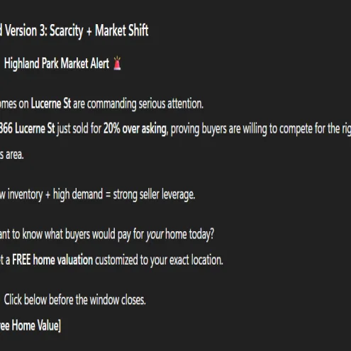 (Real Estate) The "Just Sold" Hyper-Local Ad Copy