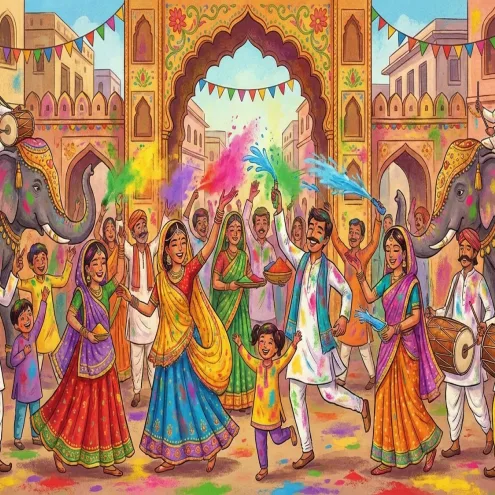 Indian Festival Illustration