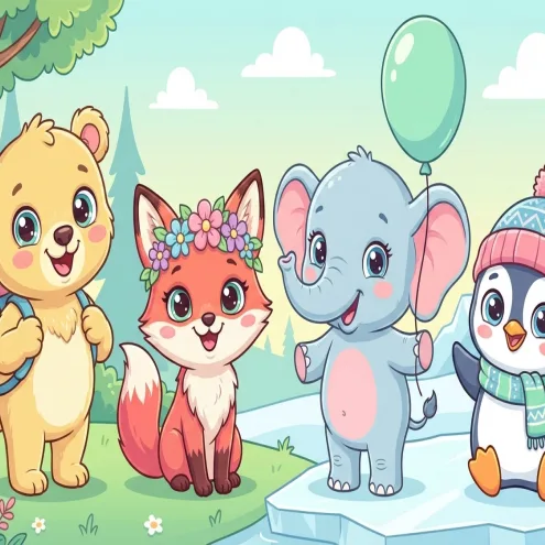 Cute Animal Character Set