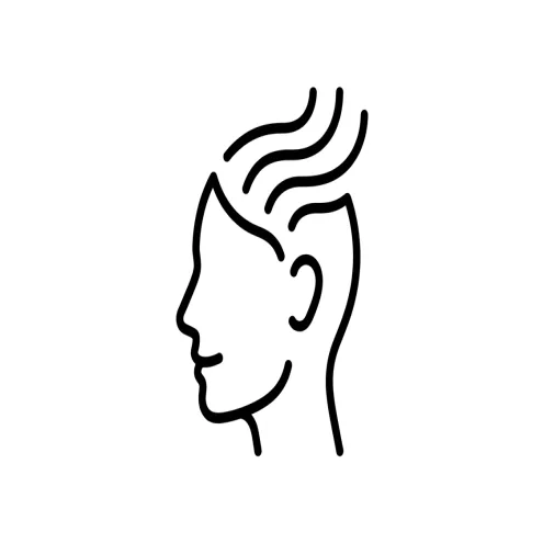 Minimalist Head with Calm Waves Mindfulness Line Icon Generator