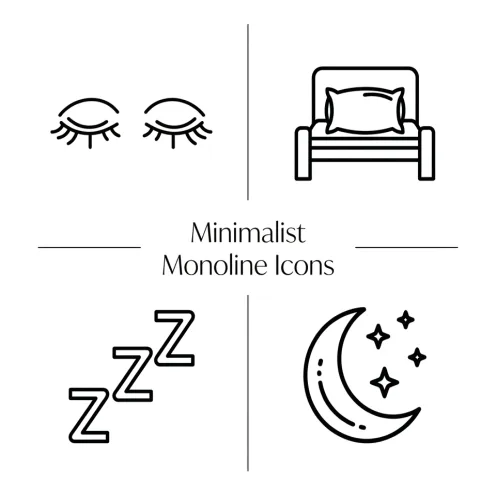Minimalist Sleep Rest Recovery Wellness Line Icon Generator