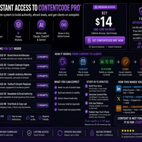 ContentCode Pro™ — Turn Content Into Clients (AI Authority System)