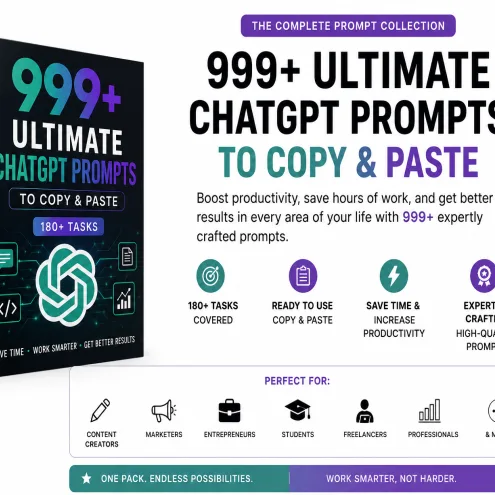 999+ Ultimate ChatGPT Prompts Pack — Copy, Paste & Instantly Boost Productivity
