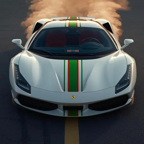 Pearl White Velocity: Elite 8K Ferrari Concept Emblem Prompt