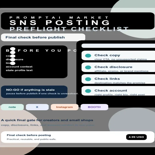 SNS Posting Preflight Checklist Prompt Pack | Final Checks for Copy, Disclosure, and Links