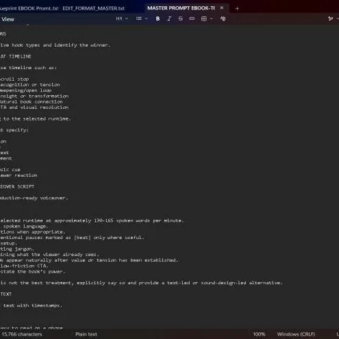 MASTER PROMPT: EBOOK-TO-VIRAL-SHORT-FORM VIDEO ENGINE
