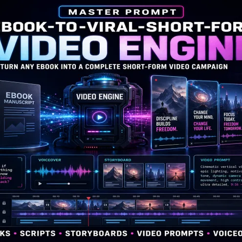 MASTER PROMPT: EBOOK-TO-VIRAL-SHORT-FORM VIDEO ENGINE