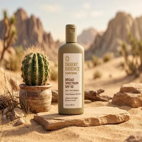 Mockup Sunscreen in Desert Ambience for Branding