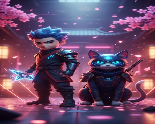 3d animation Ninja cate