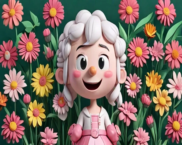 3d animation flowers character