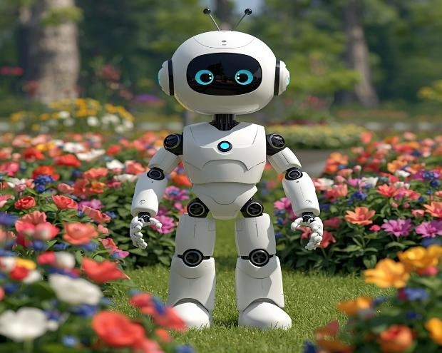 Cute white robot