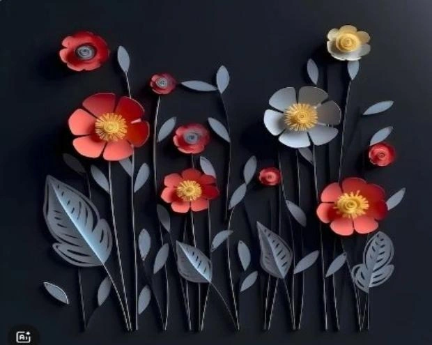 Paper cut flowers