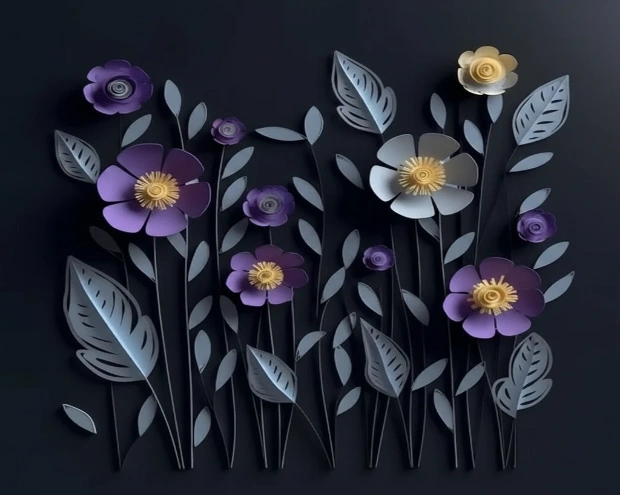 Paper cut flowers