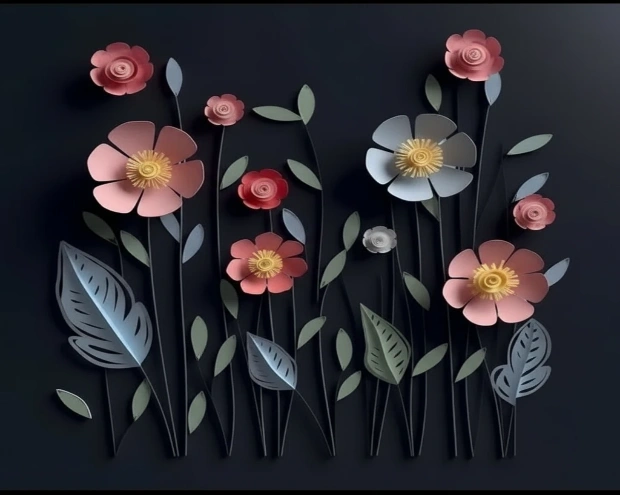 Paper cut flowers