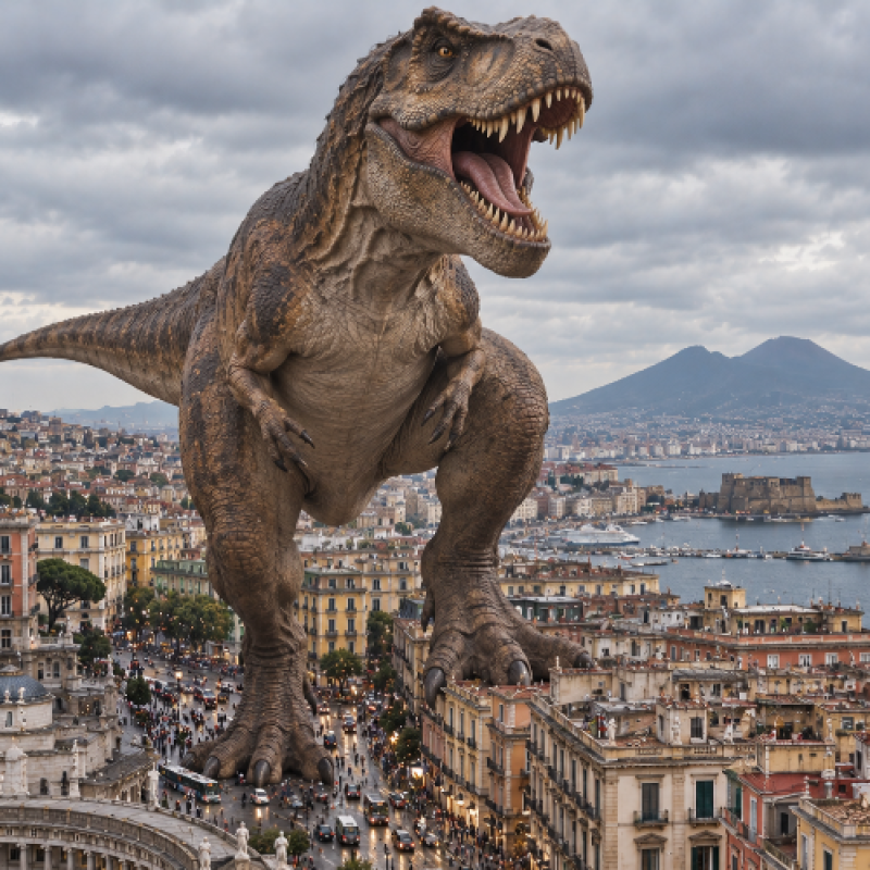 Photorealistic image of colossal men or animals